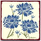 Cornflower tile, Cornflower Wall Plaque, Cornflower Trivet, also known as Bachelor's Button