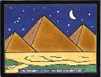 EG-684 The Pyramids of Giza Tile 6" x 8" Hand Painted by Besheer Art Tile