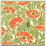 Besheer Art Tile has created a series of tiles for the Museum of Fine Arts Boston that is inspired by images from a book in their collection: Plants and their Application to Ornament, published in London in 1897 by Eugene Samuel Grasset, has unique floral designs, each one based on a specific flower. These tiles are hand made in New Hampshire. The ceramic tile, which is heat resistant, can be used as a trivet or hotplate, as well as hung for wall decor. 6" x 6", Cork backed. Wipe clean.